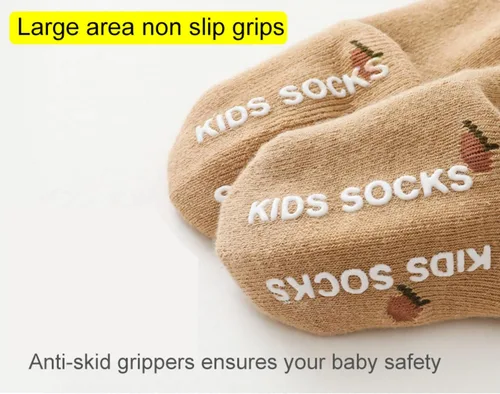 Miniatura 3 de Calcetines antideslizantes para bebés, calcetines cálidos y gruesos antideslizantes para niñas, niños y recién nacidos, 5 pares