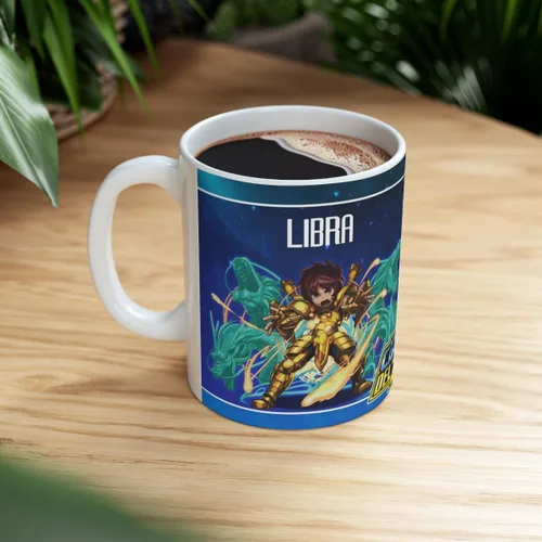 Miniatura 4 de Libra, Los Caballeros del Zodiaco, Taza de Cerámica 11 Oz