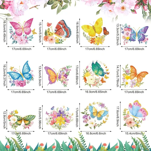 Miniatura 2 de Sumind 30 piezas de decoración de fiesta de flores de mariposa colgantes en espiral primavera verano mariposa Vbs decoraciones de techo para baby