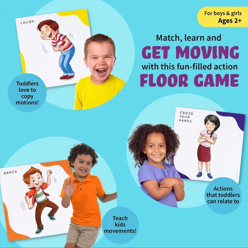 Miniatura 3 de Juego de acción para niños, juego de cartas de memoria a juego, juegos de cartas de movimiento para niños, juego interactivo para niños, busca