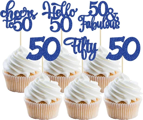 Miniatura 78 de 30 piezas Adornos para pastel de cumpleaños de 6 años, seis brillos, hola 6, púas para cupcakes, felicitaciones a los 6 años, decoraciones