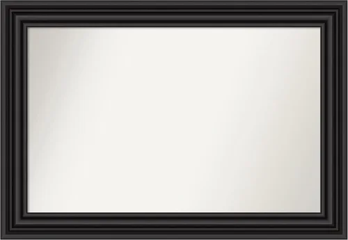 Miniatura 494 de Amanti Art Espejo personalizado, espejo de baño negro puente, espejo de pared o espejo de tocador de baño sobre el fregadero (26 x 26 pulgadas)