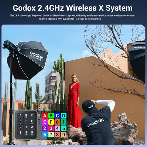 Miniatura 5 de GODOX Disparador de flash X3 Pro C TTL para Canon, sistema X de 2.4 GHz con E-TTL II, pantalla táctil de 2.4 pulgadas, control de aplicación