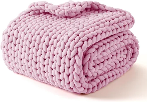 Miniatura 15 de YnM Manta Gruesa de Lana, Tejida a Mano con Hilo de Chenilla, Amigable para la Piel, Ventilada y Transpirable, Lavable a Máquina, Pieza