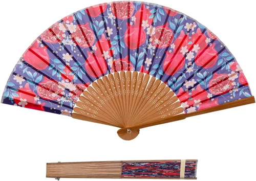 Miniatura 14 de Gasa transparente de los ventiladores de la mano del ventilador de la mano plegable con la tela hermosa para el regalo de la boda