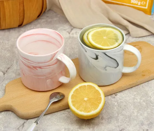 Miniatura 6 de M101 - Tazas de café apilables de 12 onzas para oficina, taza de cerámica de mármol novedosa para niños y niñas, amantes, mujeres y hombres, juego