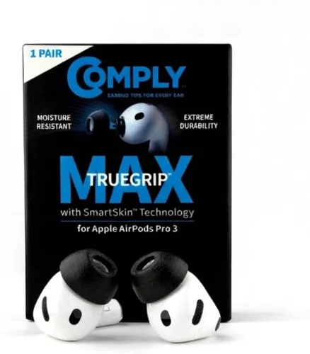 Comply TrueGrip MAX | Almohadillas de repuesto premium de espuma viscoelástica para Apple AirPods Pro Gen 3 | Comodidad duradera, durabilidad MAX,