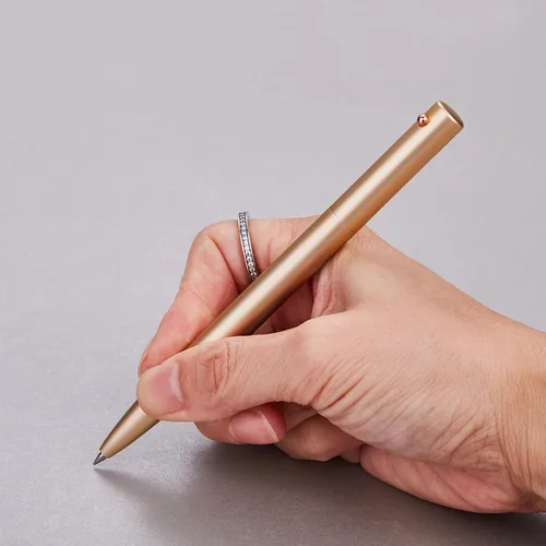 Miniatura 4 de DUNBONG Bolígrafo de gel de metal retráctil, bolígrafo de punta media de 0.020 in, tinta de gel negra (negro)