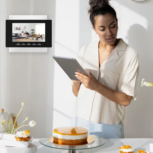 Miniatura 5 de Timbre de video con cable con kit de cámara y monitor, timbre de intercomunicación con cámara, sistema de intercomunicación de video de doble vía