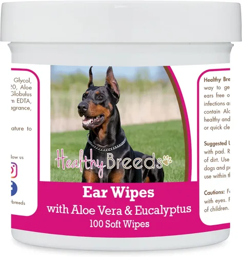Miniatura 55 de Healthy Breeds Pastor alemán, silla de montar, toallitas de limpieza de oídos con aloe y eucalipto para perros, 100