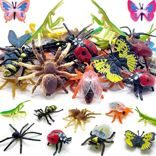 YZXODN Paquete de 102 mini juguetes de insectos, figuras realistas de juguetes de insectos para niños, insectos de plástico falsos para fiesta