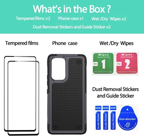 Miniatura 130 de Jeylly Compatible con Samsung Galaxy A22 5G Funda, Funda Samsung A22 5G con 2pcs protectores de pantalla de vidrio templado