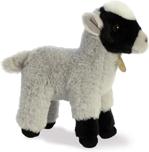 Miniatura 3 de Aurora® - Adorable cabrita de peluche Miyoni®, detalle realista, compañía entrañable, gris, 11 pulgadas