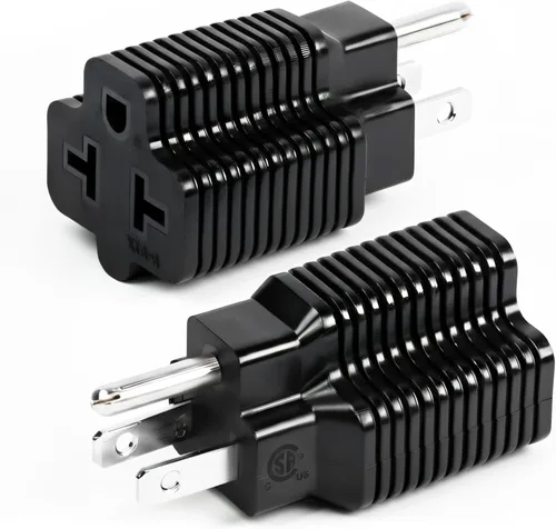 CERRXIAN Adaptador de enchufe 4 en 1 de 15 amperios a 20 amperios, adaptador NEMA 5-15P a 5-15R, 5-15P a 5-20R, 5-15P a 6-15R, adaptador de