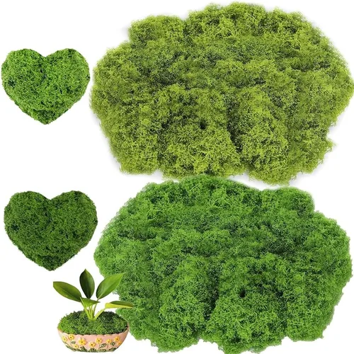 Aiareozy Musgo falso de 3.5 onzas, musgo verde falso para plantas en maceta, musgo artificial para manualidades, musgo verde para decoración,