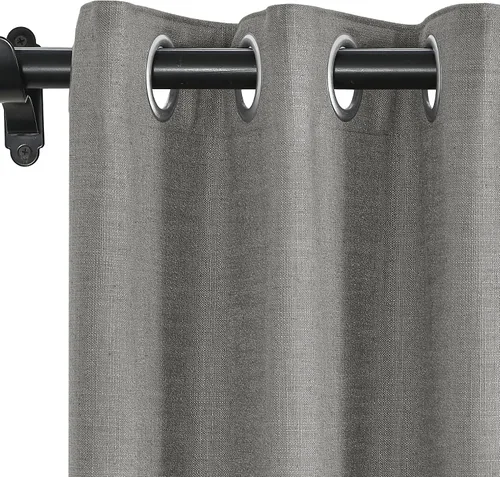 Miniatura 22 de Fcosie Cortinas opacas de lino 100 % opacas de 50 pulgadas de ancho x 63 pulgadas de largo, paneles de cortina con ojales para sala de estar