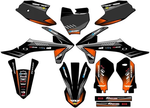 Miniatura 9 de Kit de base gráfica SX 50 Surge Black Senge 2019-2023 compatible con KTM