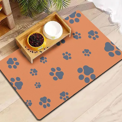 Miniatura 17 de Tapete de 12"×20" para comida de perro - Tapete absorbente para comida y agua, sin manchas, secado rápido, tapete para cuenco de gato, tapete