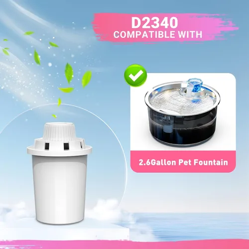 Miniatura 6 de Filtros de repuesto para fuente PETDOTT para perros, filtro de agua, para fuente de mascotas de acero inoxidable para perros grandes, filtración
