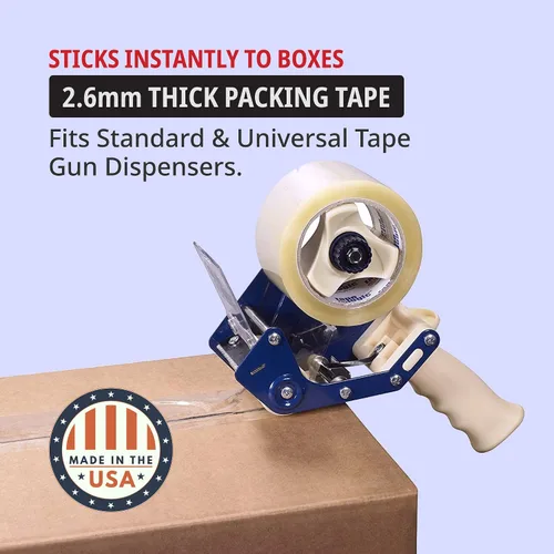 Miniatura 3 de TAPE LOGIC Cinta de embalaje acrílica de 2 pulgadas x 55 yardas de 2.6 mil, transparente (paquete de 6) rollos de cinta de embalaje resistente