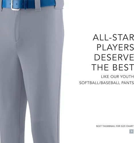 Miniatura 4 de Augusta Sportswear Augusta Pantalón de béisbol/sóftbol, juvenil Gris azulado