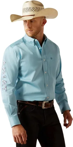 Miniatura 72 de Ariat Camisa de sarga con logotipo del equipo para hombre
