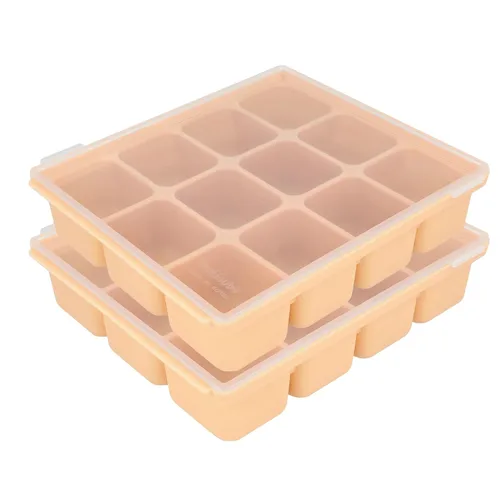Miniatura 12 de Bandeja de silicona para congelador, cubos de almacenamiento de comida para bebé con tapa a clip, congelar comida para bebé, sopas, purés, hielo
