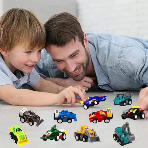 Miniatura 3 de Juego de 20 piezas surtidas de mini camión de juguete y auto de carreras, juego de vehículos de construcción para niños, regalos de fiesta