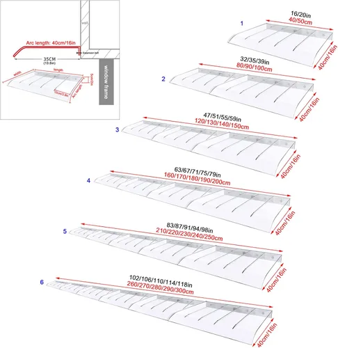 Miniatura 3 de Toldo invisible para ventana, toldo para puerta, toldo arqueado para puerta, toldo de entrada para patio al aire libre, cubierta moderna