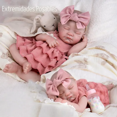 Miniatura 4 de UOFTKIZ Muñecas realistas de bebé Reborn – Muñeca de bebé real de 20 pulgadas, recién nacida realista con cuerpo de tela y accesorios