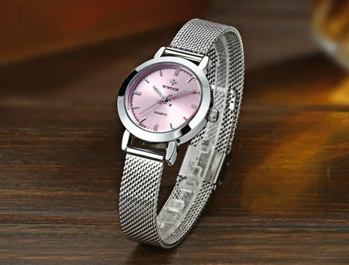 Miniatura 3 de Relojes de pulsera de lujo de moda casual reloj de pulsera de malla banda de cuarzo relojes para mujeres