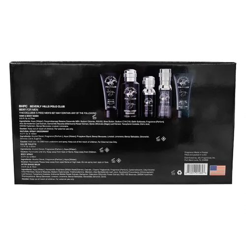 Miniatura 3 de Beverly Hills Polo Club BHPC - Juego de regalo sexy de 5 piezas para hombre, colonia refrescante con aroma a limón, spray corporal, después