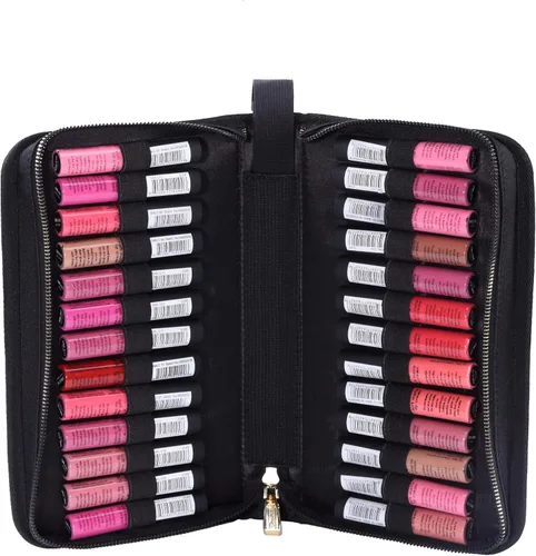 Miniatura 10 de ROWNYEON Estuche organizador de lápiz labial, soporte para lápiz labial, bolsa de maquillaje de viaje, estuche de cosméticos de gran capacidad