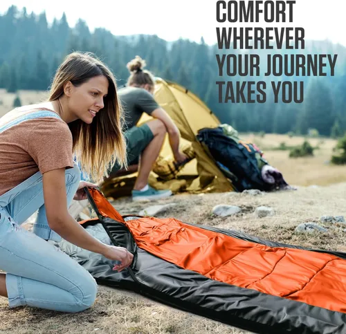 Miniatura 4 de VENTURE 4TH Saco de dormir para mochileros – XXL, tamaños dobles e individuales – Saco de dormir ligero para clima cálido y frío para adultos, niños