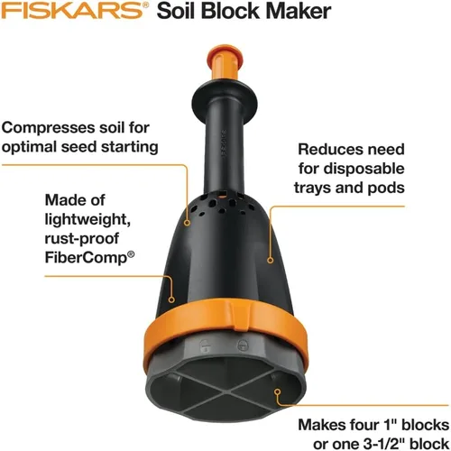 Miniatura 2 de Fiskars Molde para hacer bloques de tierra 340120-1001, color negro