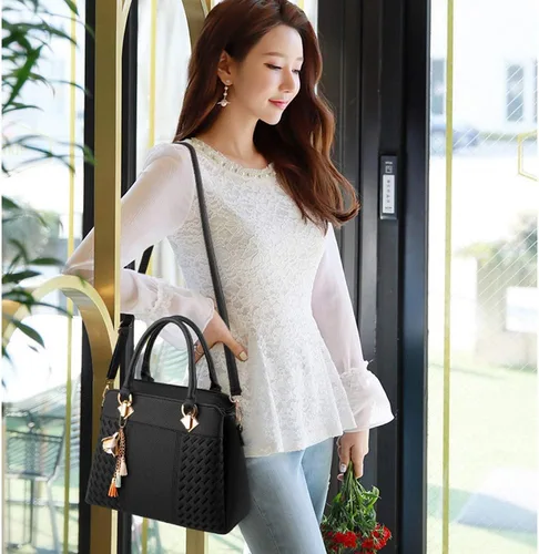 Miniatura 3 de Bolso de mano con asa superior para mujer, bolso de cuero PU