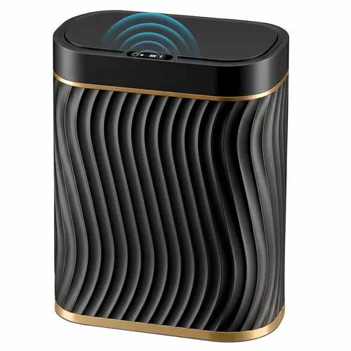 Miniatura 13 de Ogikey Cubo de basura pequeño para baño con tapa automática sin contacto, bote de basura inteligente de 2.6 galones, contenedor de basura estrecho e