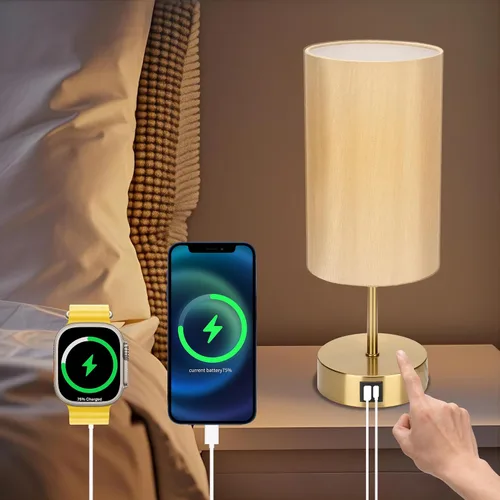 Miniatura 11 de Lámpara de mesa pequeña para dormitorio, lámparas de noche para mesitas de noche, lámpara de luz minimalista para mesita de noche, lámparas