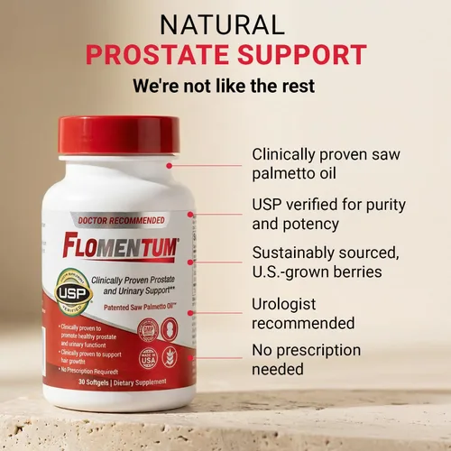 Miniatura 3 de Flomentum® Saw Palmetto para hombres Suplemento de próstata Suplemento de apoyo de próstata para la salud masculina Verificado por USP - Flujo