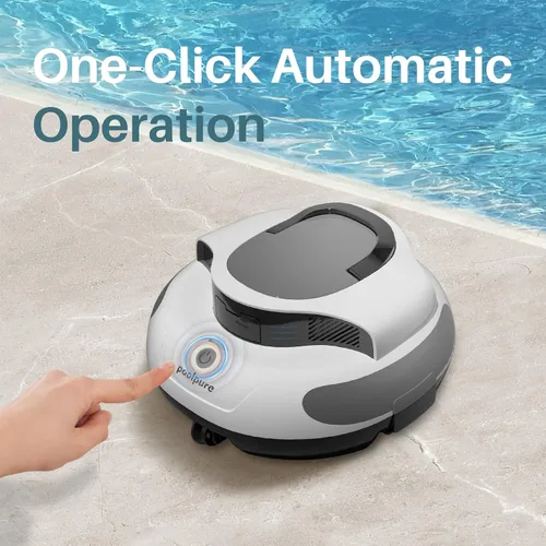 Miniatura 8 de POOLPURE Limpiador de piscina, batería de 5000 mAh, tiempo de ejecución de 100 minutos, cobertura de 1000 pies cuadrados, limpiador automático