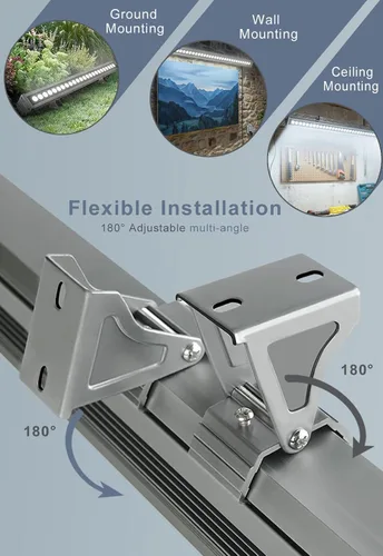 Miniatura 4 de Barra de luz LED de 36 W, tira lineal de luz diurna de 4000 lm 5000 K, iluminación de señalización exterior enchufable de 120 V, válvula antivaho