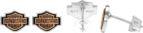 Miniatura 2 de Harley-Davidson Women's Copper Bar & Shield Cameo Post Earrings HDE0261