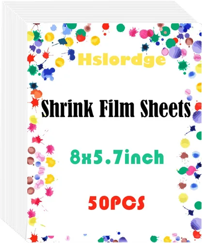 Hslordge 50 hojas retráctiles, hojas de plástico retráctiles, hojas de papel retráctil, hojas de película retráctil, semi-parent, 8 x 5.7 pulgadas,
