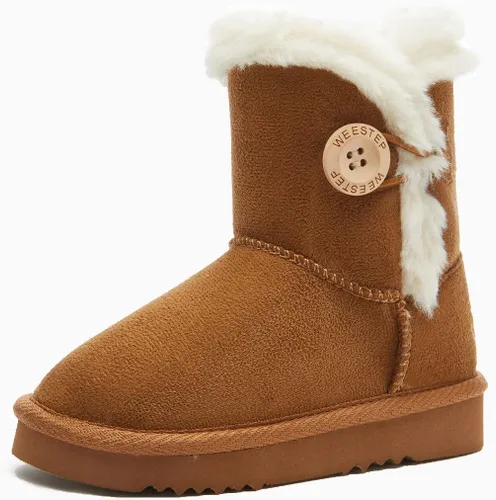 Miniatura 2 de Weestep Botas de nieve ligeras para invierno, botón de madera, piel de oveja