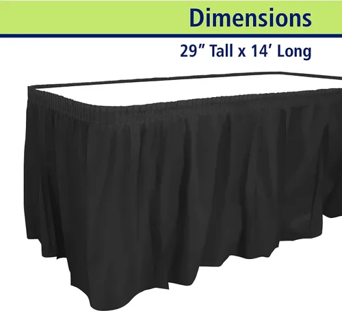 Miniatura 2 de Mantel de plástico negro rectangular de 29 pulgadas x 14 pulgadas para fiesta