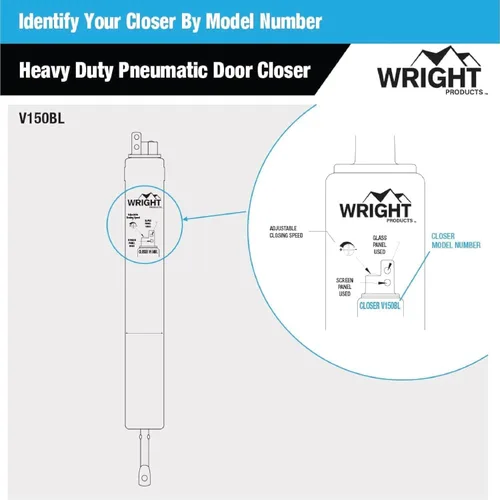 Miniatura 6 de Wright Products V150BL Cierre neumático muy resistente, negro.