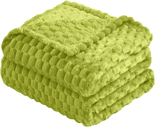 Miniatura 12 de Vessia - Manta de forro polar de franela (50x70 pulgadas), manta 3D de jacquard negra, esponjosa y cálida para sofá, sillón, cama, silla, 300GSM