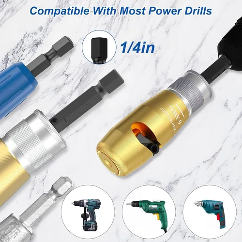 Miniatura 5 de 8 piezas de herramienta de alambre para taladro, pelacables para taladro, para pelacables eléctricos de calibre 8-10-12-14, tornador de alambre