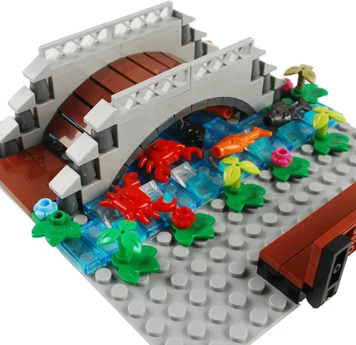 Miniatura 5 de BAENRCY Arch Bridge - Bloques de construcción para estanque, accesorios de fuente, juego de calles, kit de ladrillos de construcción, juego de Grande