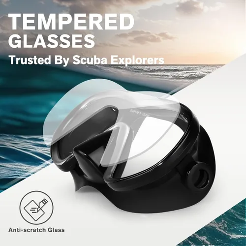 Miniatura 3 de Máscara de buceo para adultos – Máscara de natación antivaho, gafas de natación de visión amplia con cubierta para la nariz, gafas de esnórquel